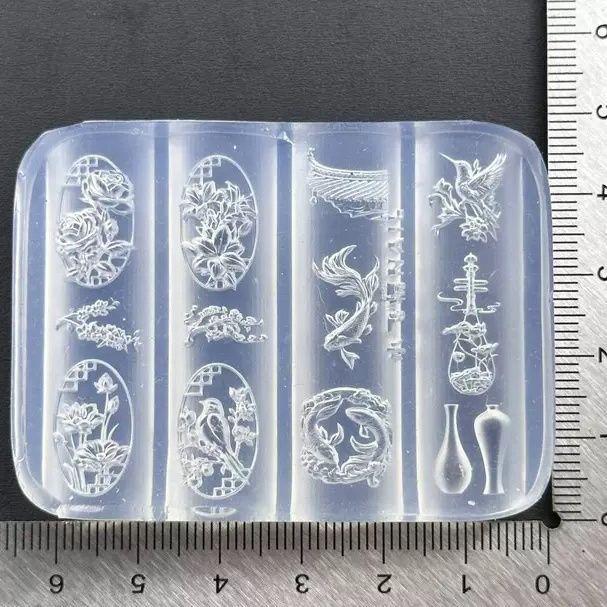 Peony & Magpie Pipa Silicone Mold for DIY Nail Art & Lattice Pavilion Design