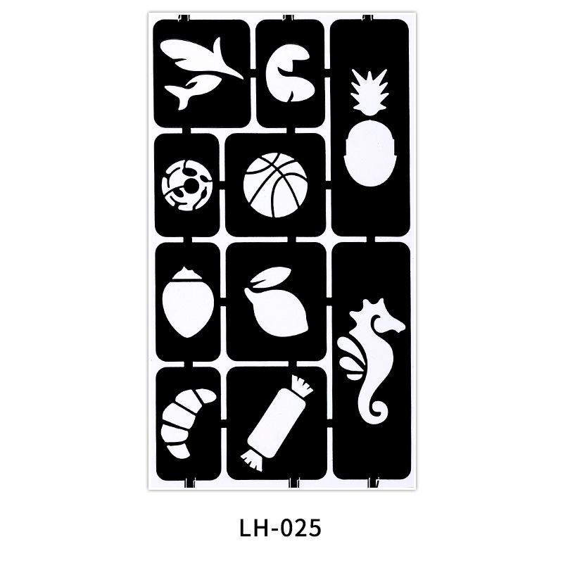 Hollow Tattoo Sticker Inkjet Template Hannah 3D Cartoon Tattoo Sticker Small Pattern