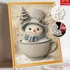 Weihnachtsmann im Teetasse Perlenmalerei Set Handgemachtes DIY Heimdekoration Malerei