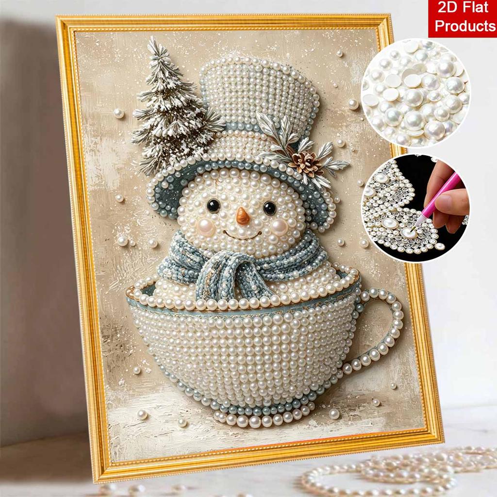 Weihnachtsmann im Teetasse Perlenmalerei Set Handgemachtes DIY Heimdekoration Malerei