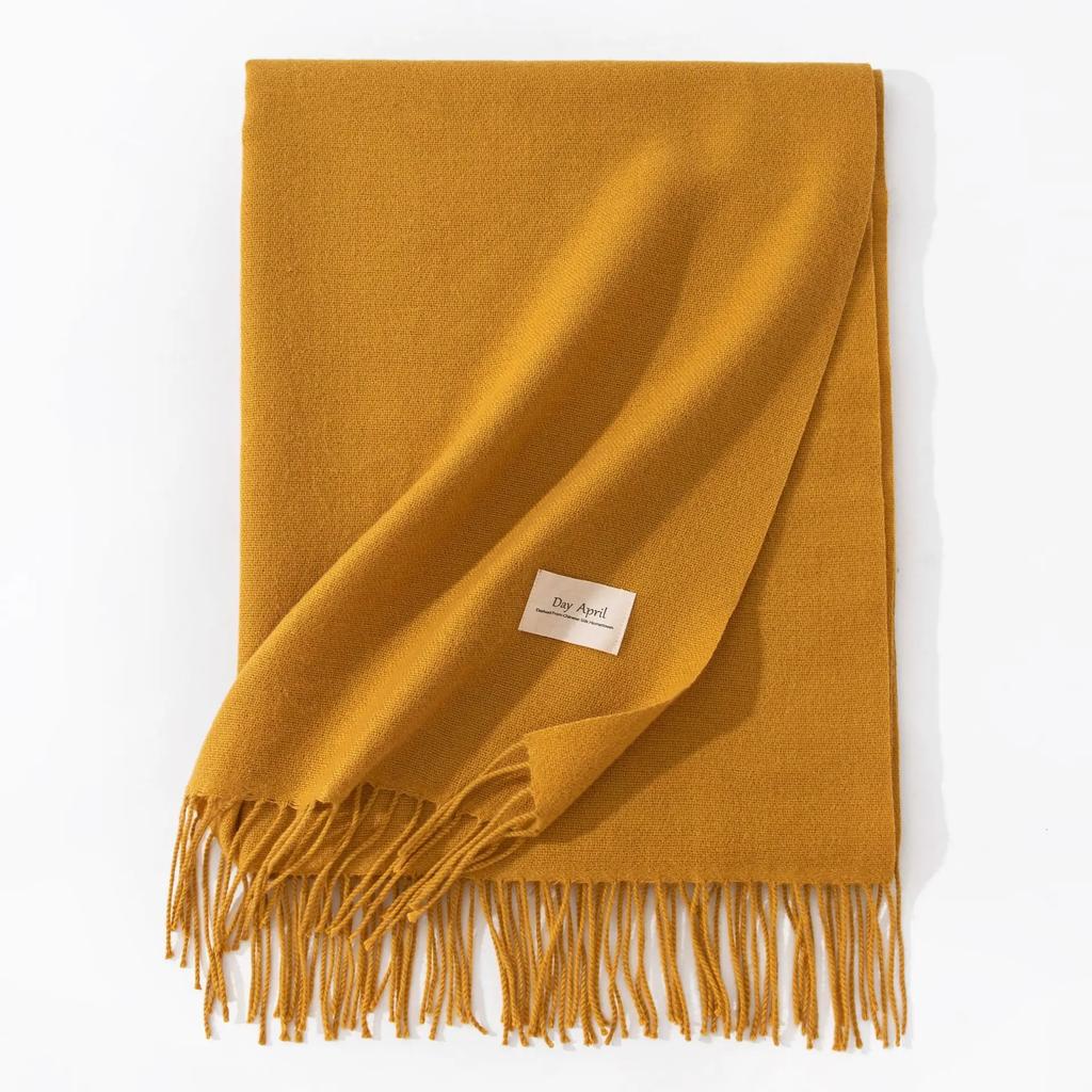 Winter Cashmere Scarves Women Warm Shawls Wraps Solid Colors Neckerchief Men Scarf Fashion Hijab Stoles Pashmina With Tassels