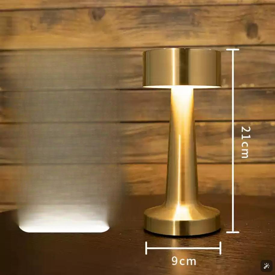 Portable LED Table Lamp, 3-Levels Brightness Metal Desk Lamp 3 Color Touch Control Rechargeable Night Light USB Outlet Extender Lamp Bedside Lamp