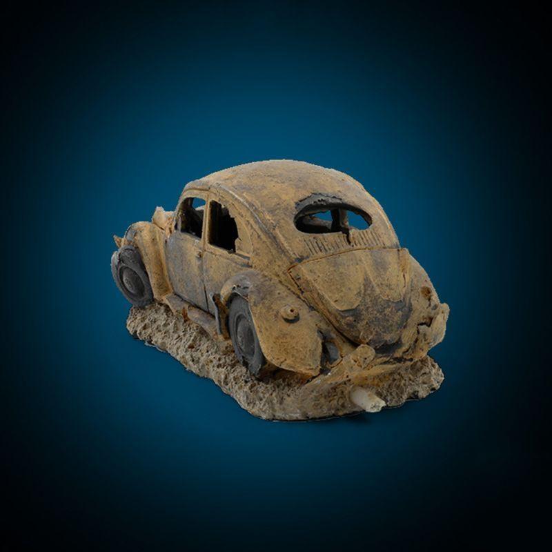 Fish for Tank Decoration Aquarium Hideaway Broken Vehicle House Cave Resin Wreck Car Ornament Landscaping Accessories top sale