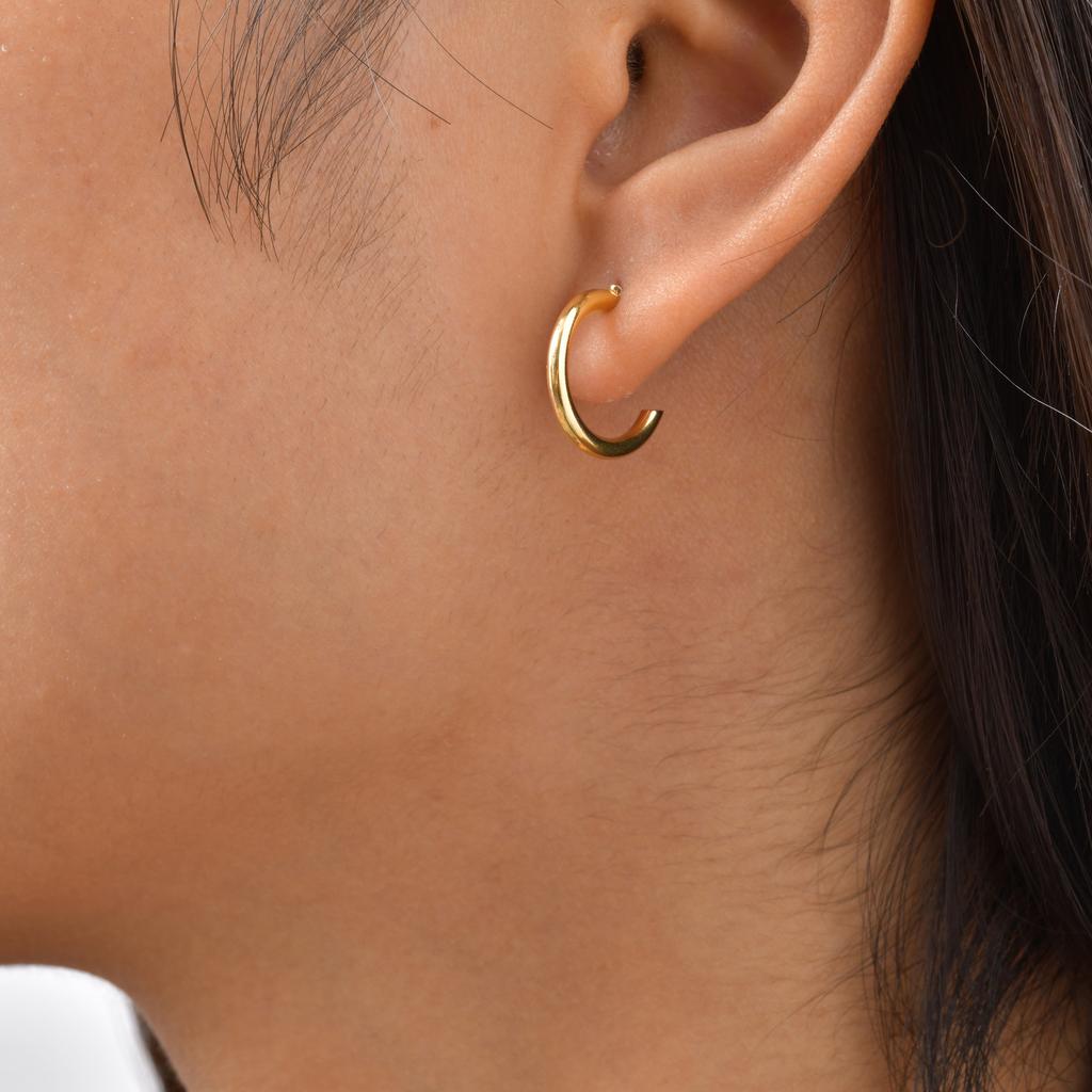 Vnox 6pairs /set Circle Hoop Earrings, Minimalist Smooth Earring Set For Women, Fashion Jewelry Gifts