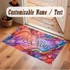Abstract Geometric Theme Crystal Velvet Floor Rug Personalized Custom Name Text Warm Carpet Home Decoration