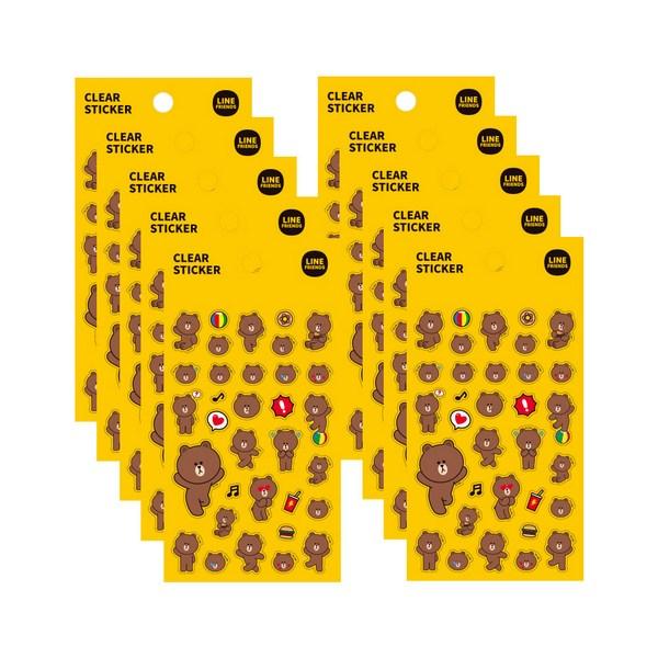 

Прозрачная наклейка Line Friends 9030, Коричневый, 10 шт.