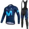 Tour De France 2026 Strap Long Sleeve Cycling Suit Set Winter Warm Thin Fleece Cycling Shirt Cycling Top Overalls