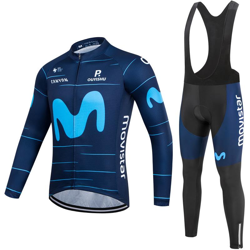 Tour De France 2026 Strap Long Sleeve Cycling Suit Set Winter Warm Thin Fleece Cycling Shirt Cycling Top Overalls