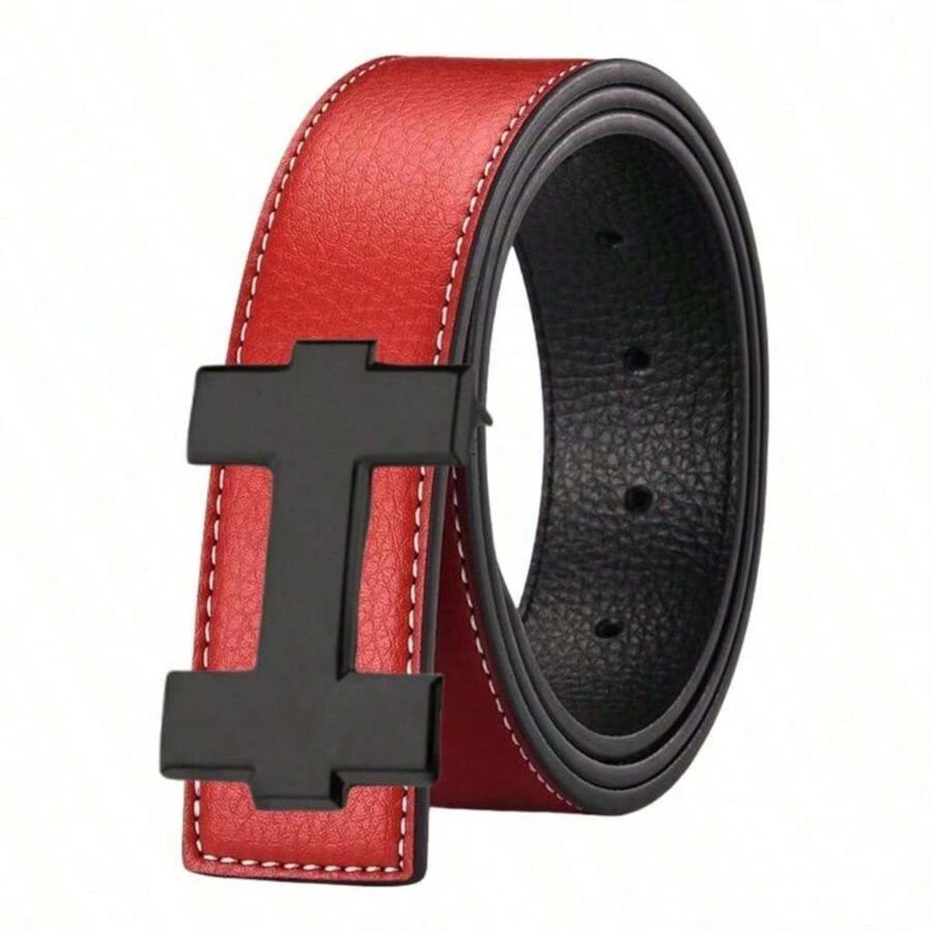 Neuer Herren-Gürtel aus Lychee-Körnerleder mit H-Schnalle - Stilvoll und vielseitig für Freizeitkleidung