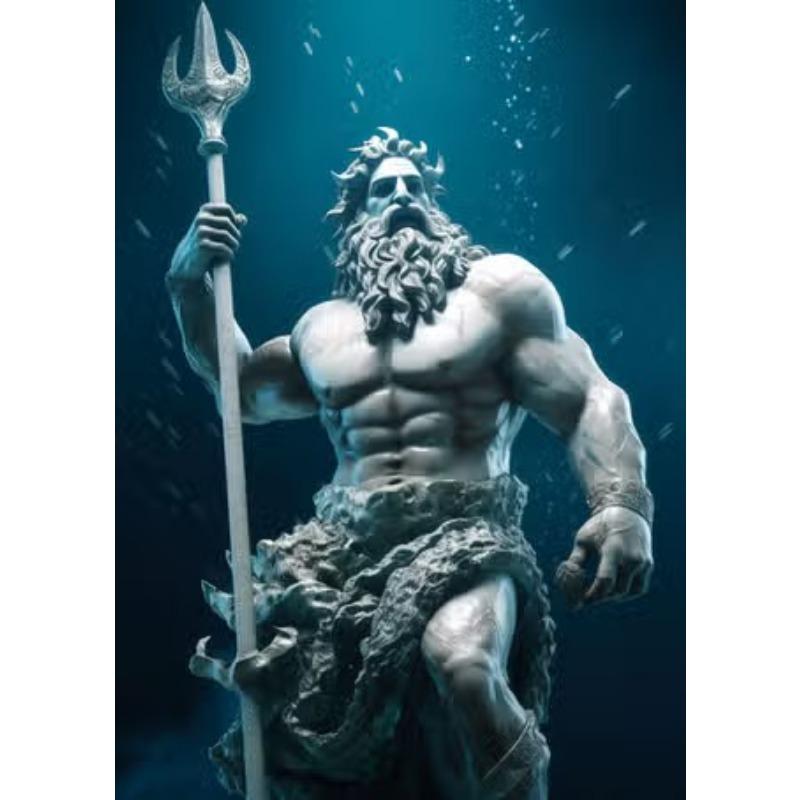 

Постер со скульптурой Зевса Черно-белые абстрактные принты греческого бога Картина на холсте «Греческая мифология» Украшение стены для дома, гостиной 21cm×30cm NoFrame