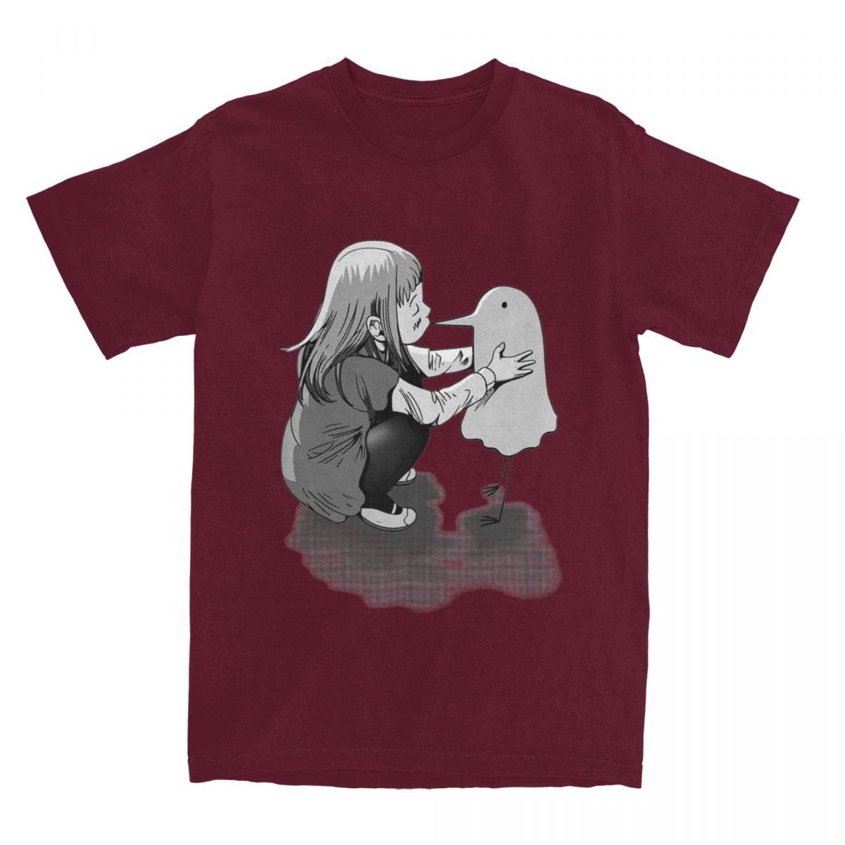 

Goodnight Punpun Aiko Kiss Мужская футболка Oyasumi PunPun Awesome Tees Футболки с коротким рукавом и круглым воротником Футболки из 100% хлопка с принтом Одежда XXXXXL бордовый