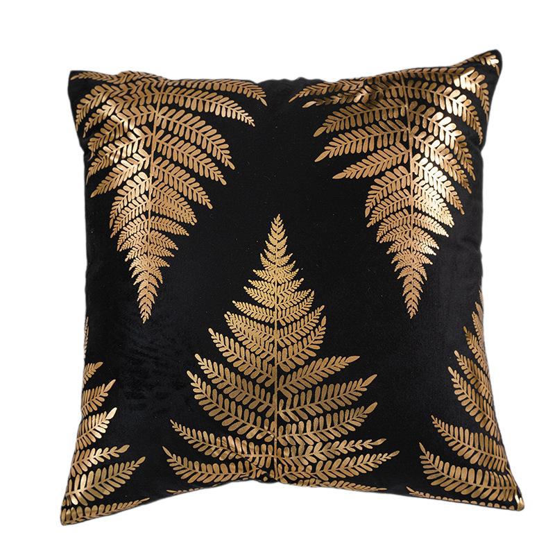 New Hot Stamping Pillow Cover Gold Leaf Letter Print Pillow Cover Short Plush Living Room Bedroom Cushion Cover