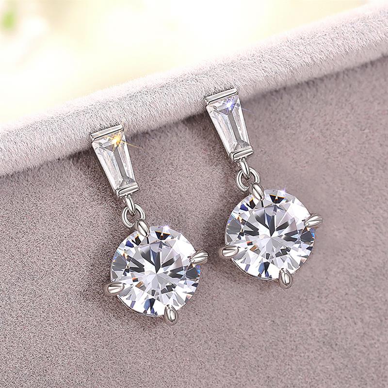 Xiaomi Huitan Fashion Women Drop Earrings Inlaid Bright Cubic Zirconia Versatile Wedding Party Silver Color Accessories Lady Jewelry