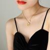 Abstract Art Irregular Pendant Freshwater Pearl Necklace for Women - Gold-Plated Titanium Steel
