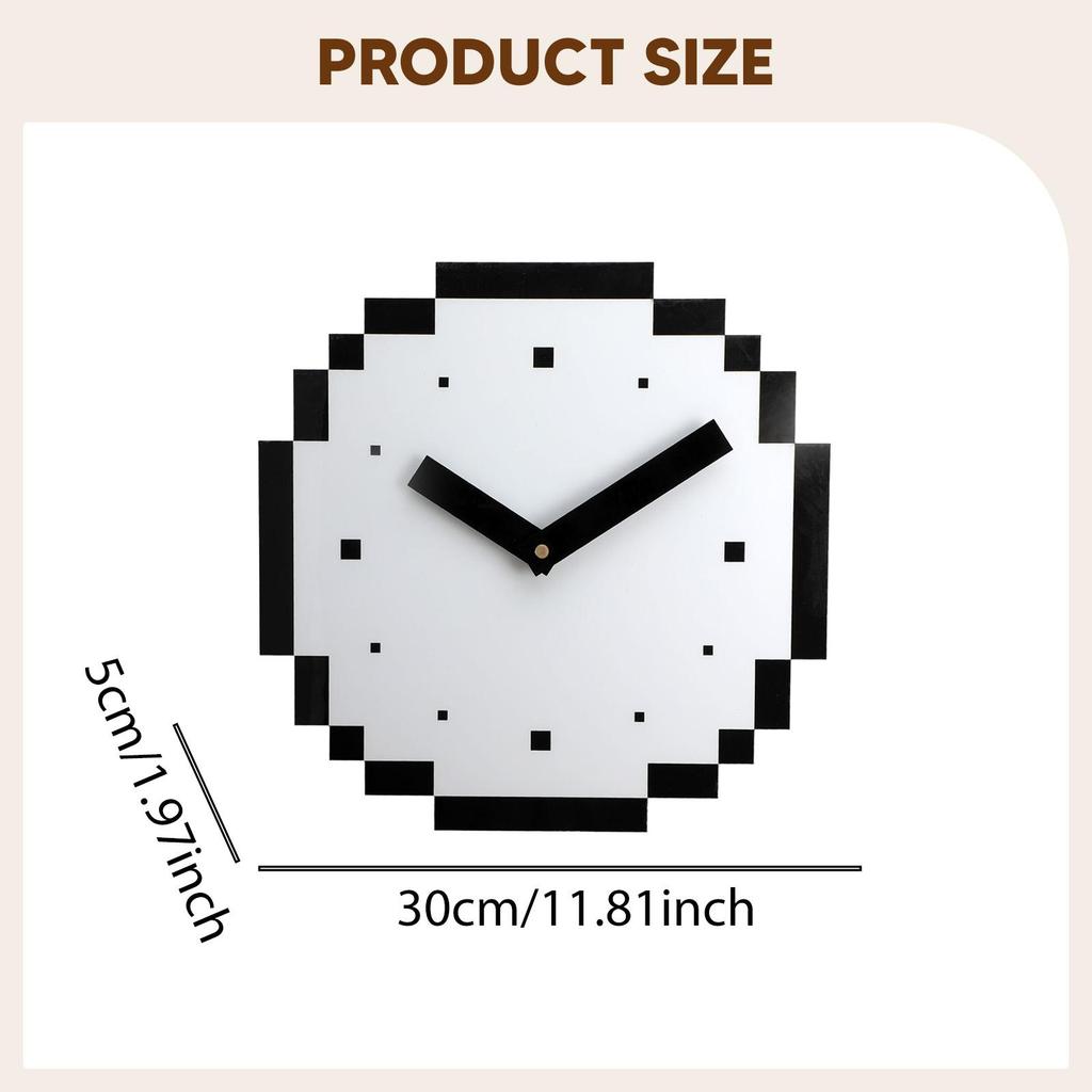 Wall Clock Art Clock Modern Fashion Mosaic Unique Minimalist Stylish Ornament for Bedroom Kitchen Studio Office Decoration