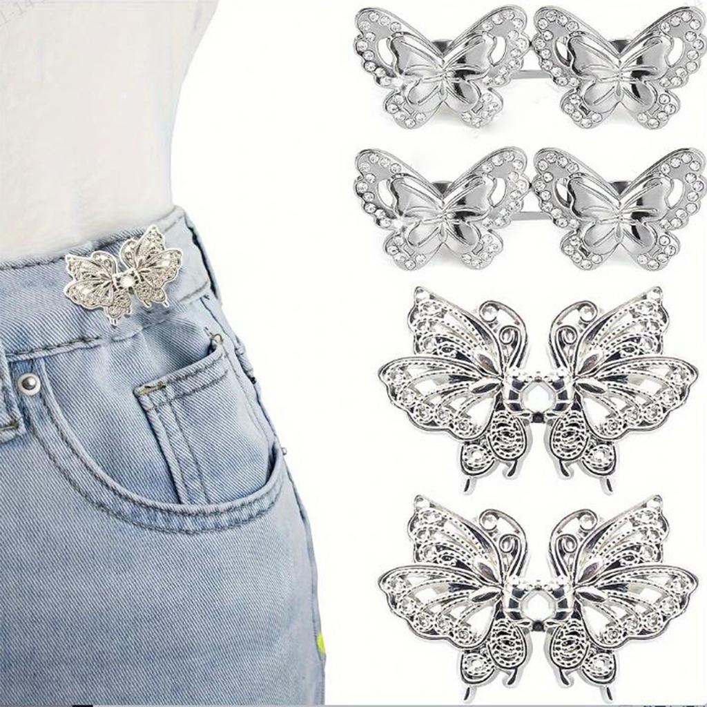 Adjustable Pants Waist Buckle Butterfly Waist Buckle Non Nailing Non Stitching Loose Waist Circumference Elastic Button Needle