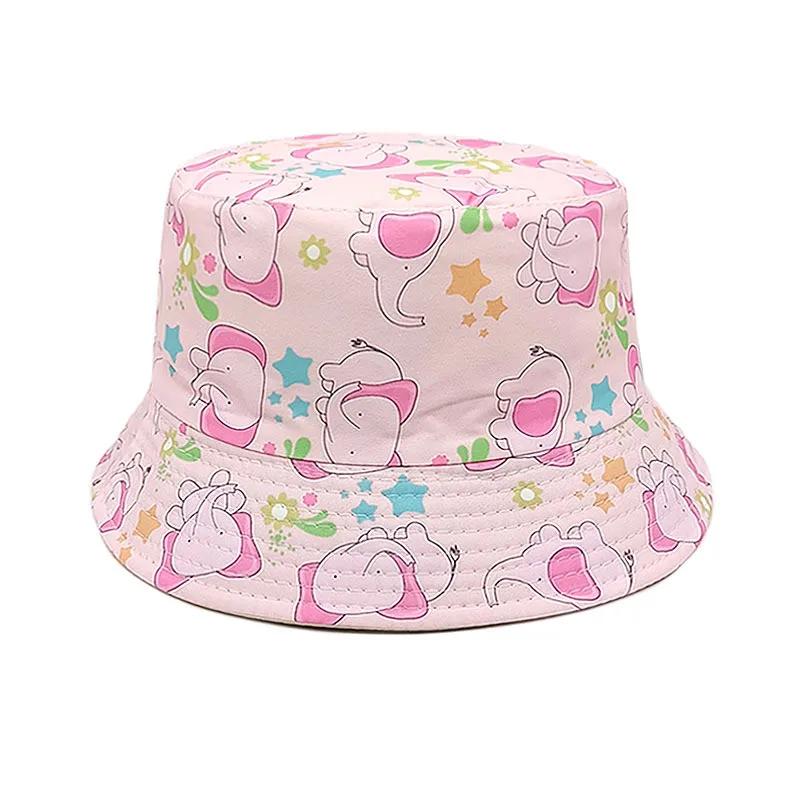 Spring and Summer Polyester Cartoon Print Bucket Hat Outdoor Travel Sun Cap For Boy and Girl 82