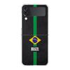 Transparent Phone Case For Samsung Galaxy Z Flip 3 4 5 6 7 Hard Folding PC Z Flip3 Flip4 Cover Large Brazil Flag