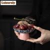 Brocade Cluster High-footed Fruit Dishes Elegant Pastry Plate Cake Display Stand Dim Sum Plate Household Hospitality Dishes Gift