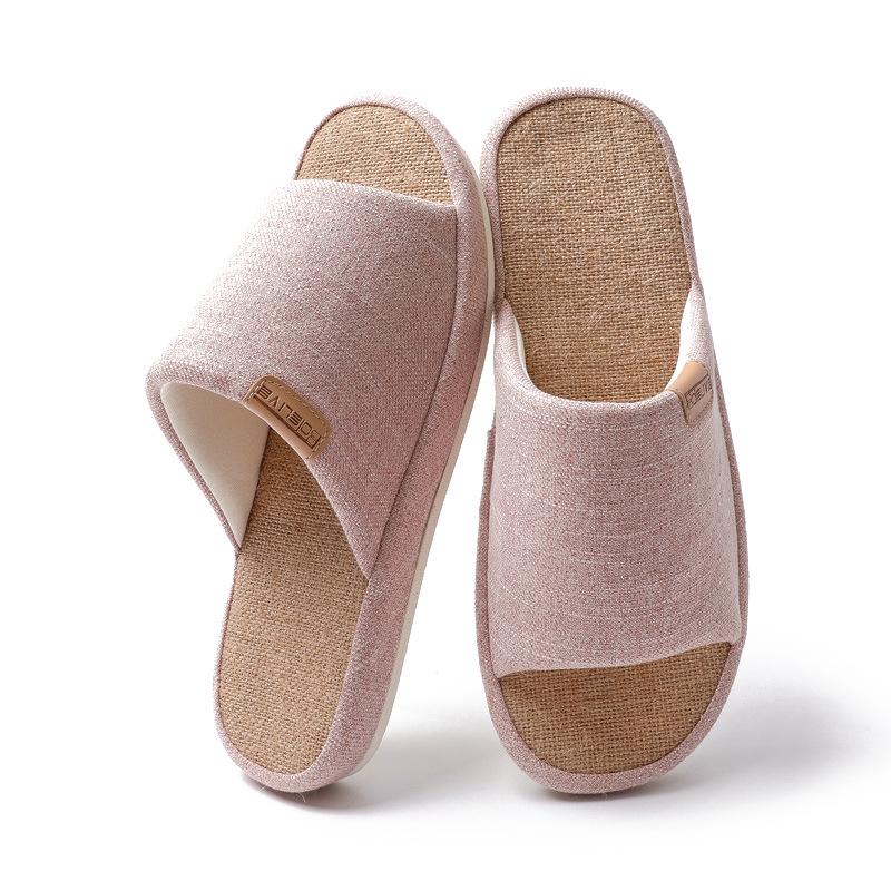 Four Seasons Universal Cotton and Linen Slippers Women's Cute Home Breathable Comfortable Home Linen Slippers