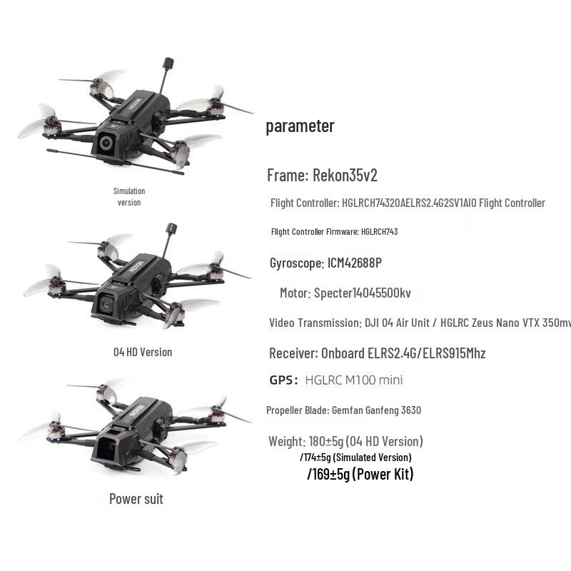 HGLRC Rekon35 V2 3.5-inch Long-Range FPV Drone (CN Version)