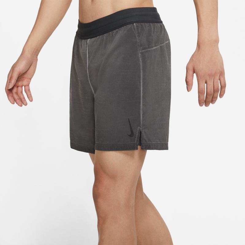 Nike Jóga Dri-FIT 2 v 1 elastický pas Volný střih Ležérní šortky Pánské kalhoty Uhlově černá CZ2295-060