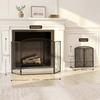 Fireplace Spark Guard Foldable 3-Panel, 133x1x77 cm, Black