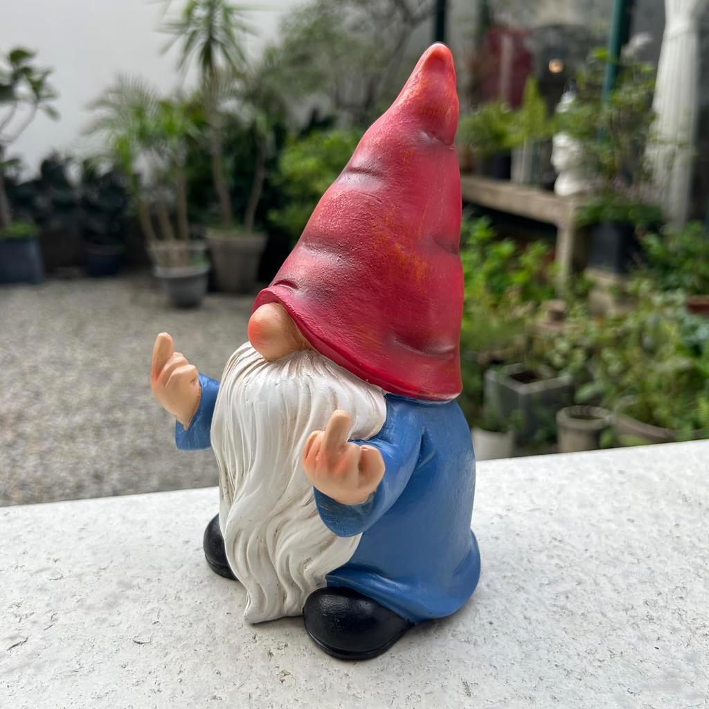 Outdoor Garden Gnome Statue Decoration- Funny Drinking Coffee Gnome Figurine Ornament for Indoor Outdoor Home Patio Yard Lawn - Lucky Gnome Unique