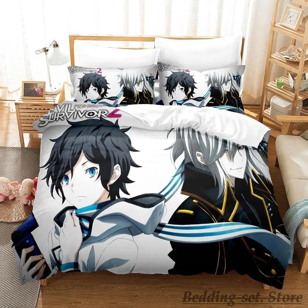 Devil Survivor 2 The Animation Bedding Set Single Twin Full Queen King Size Bed Set Adult Kid Bedroom Duvetcover Sets Anime