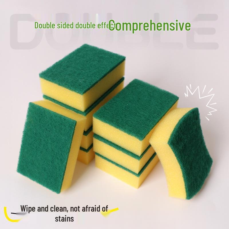 Double-Sided Square Dish Sponge & Scouring Pad for Non-Stick Pots