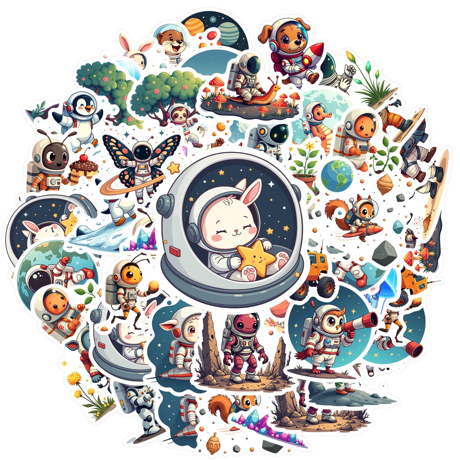 

35pcs-70pcs Colorful Stickers Lovely Stickers Space Series Decals For Guitar Laptop Helmet Skateboard DIY Phone