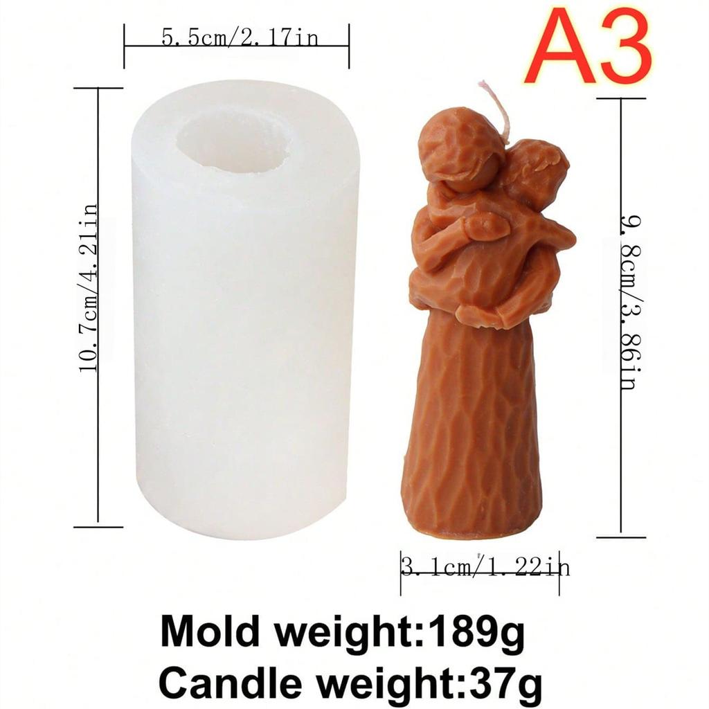 Sculpted Mother Baby Child Candle Mold Mom Carving Silicone Mold Soap Soy Wax Epoxy Resin DIY Handcraft Party Dinner Decorati