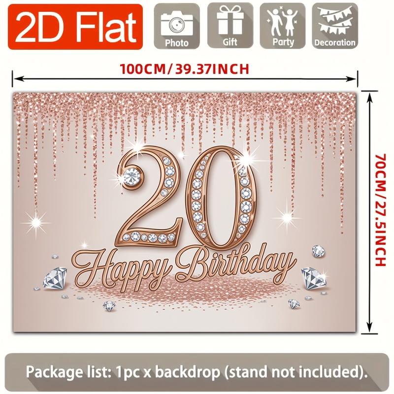 Birthday Party Backdrop Gold Polyester Banner Photo Booth Decoration 44
