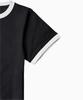 SAINTPAIN Sp Star Patchwork Crop Ringer T-Shirt Black
