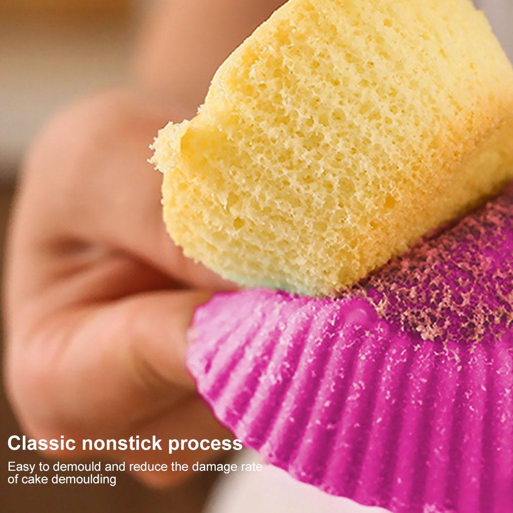 10X Reusable Silicone Round Cake Cup Muffin Chocolate Cupcake Mold Baking Mould