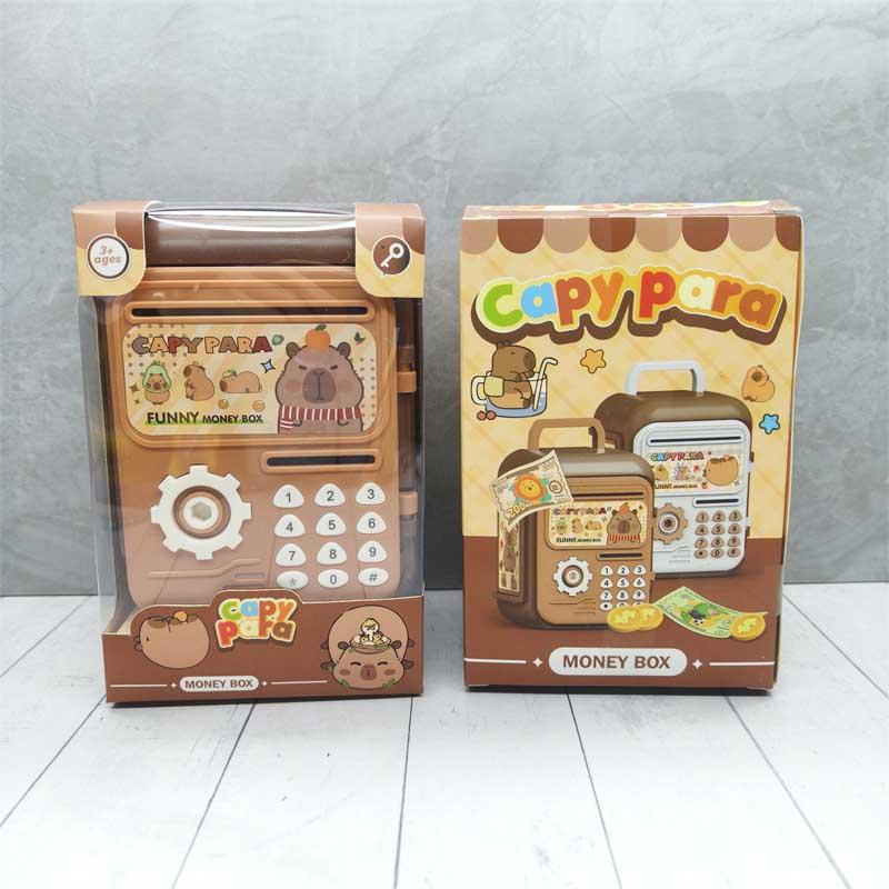 Cartoon Capybara Atm Money Box Piggy Bank Password Digital Coins Cash Deposit Children Security Saving Safe Box Kid Gift