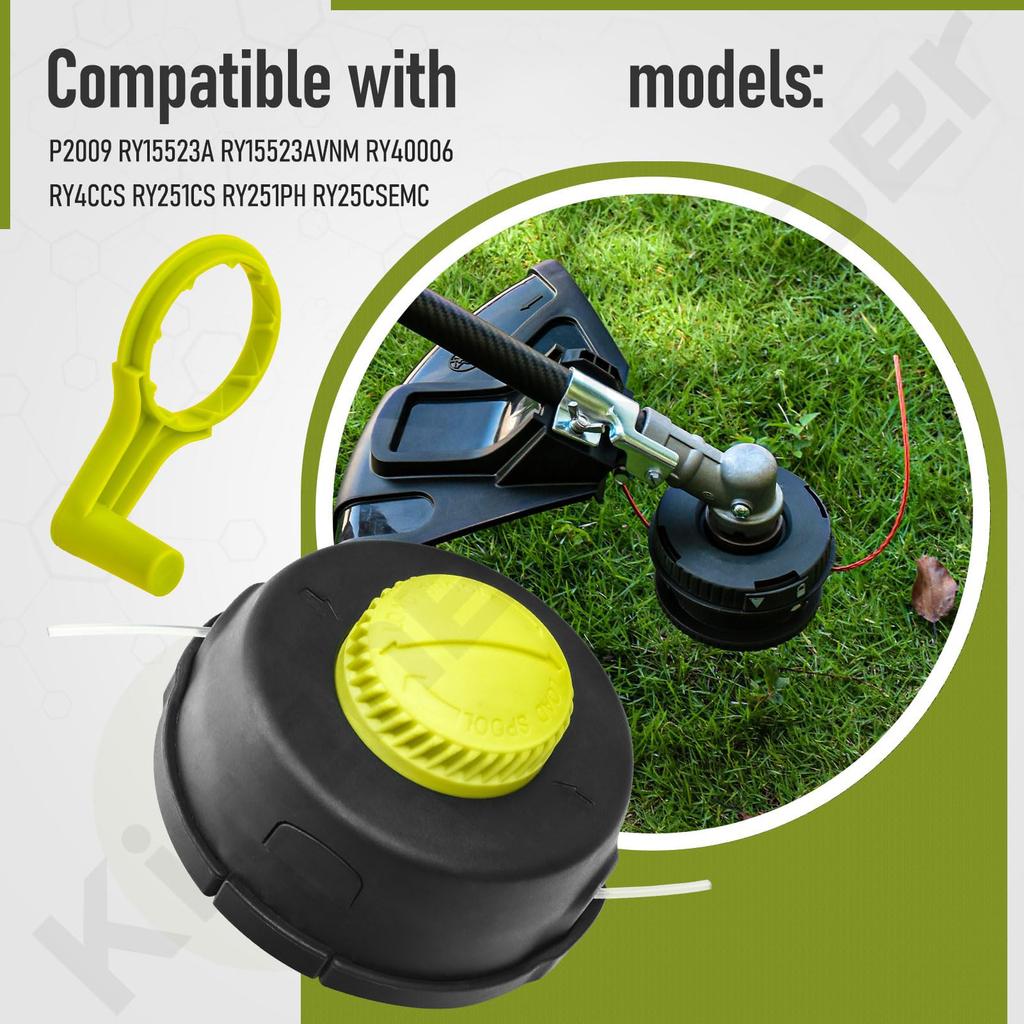 Durable Nylon Replacement Trimmer Head Compatible with Multiple Lawn Mower Models Rotary Spool for Efficient Grass Cutting