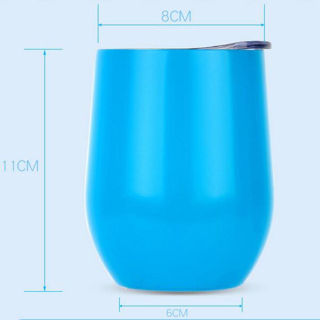 12oz Stainless Steel Wine Tumbler Vacuum Insulated Water Coffee Mug Durable Travel Cup for Camping Picnic Office
