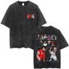 Rapper Chris Brown Breezy Bowl XX Tour  Vintage Washed Tshirts Men Women Hip Hop Fashion T Shirts Male Cotton Retro Tshirt