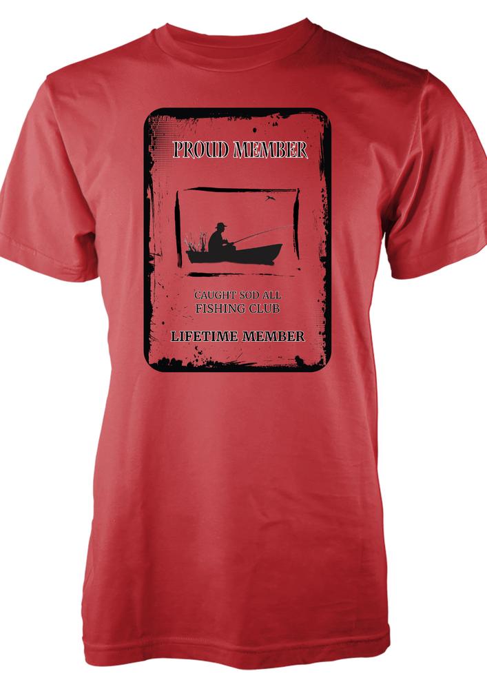 Bnwt Caught Sod All Fishing Club TShirt For Adults Funny Lifetime Member S