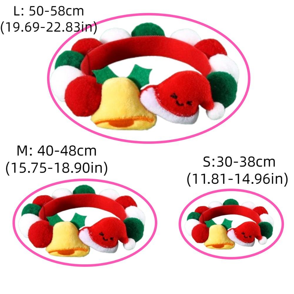 2pcs Soft Christmas Cat Collar Adjustable Dog Bib Decorative Chain Pet Ball Collar  Party
