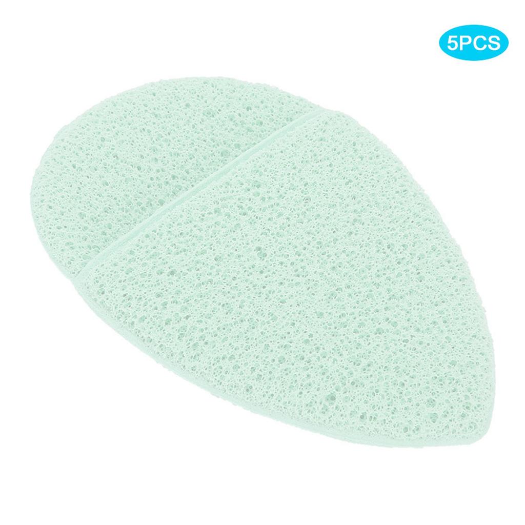 5pcs Makeup Cleaning Puff Hydrophilic Soft Exfoliator Face Cleaning Pad Tool Face Washing PuffGreen