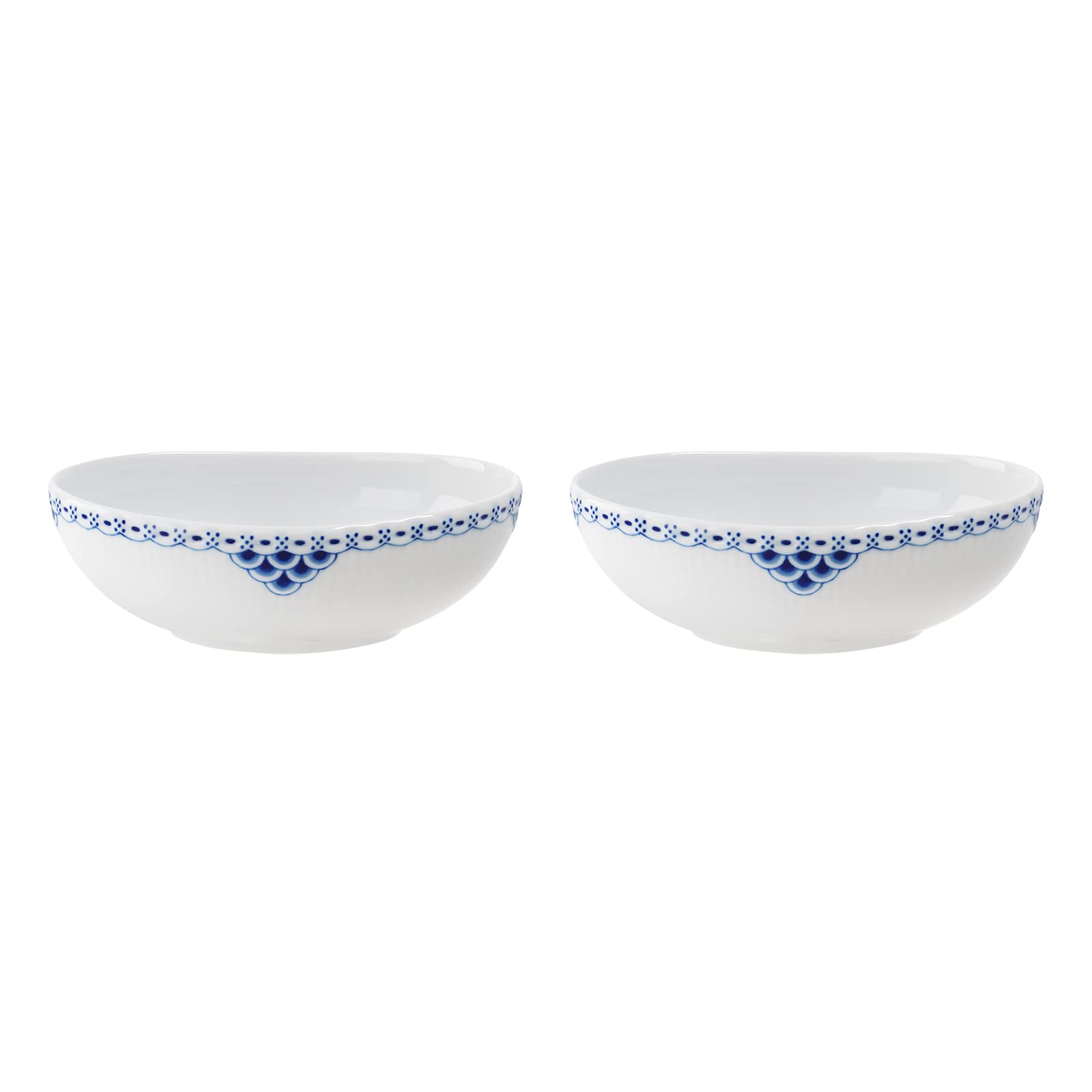 

ROYAL COPENHAGEN Princess Oval Bowls, 12.5 oz, Set of 2, White, 15.5 cm