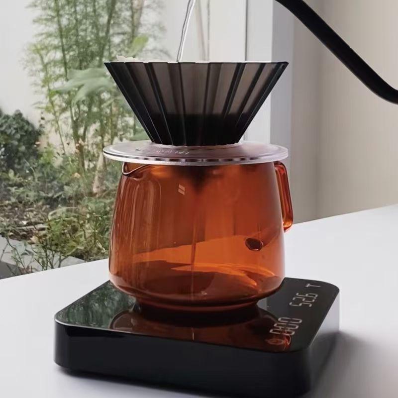 Amber Coffee Pot, High Borosilicate Glass, Safe for Boiling, with Handle, Hand Pour Sharing Pot 450ml Amber Coffee Pot Customizable