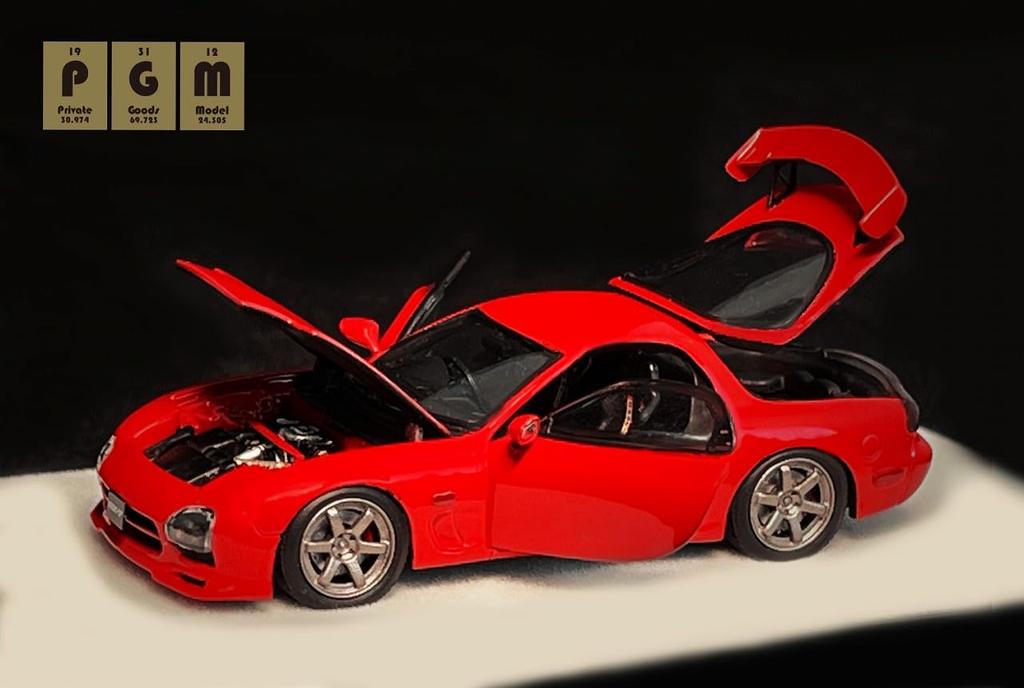 PGM Mazda Red Completed Product 1/64 RX-7 PGM-640804-1