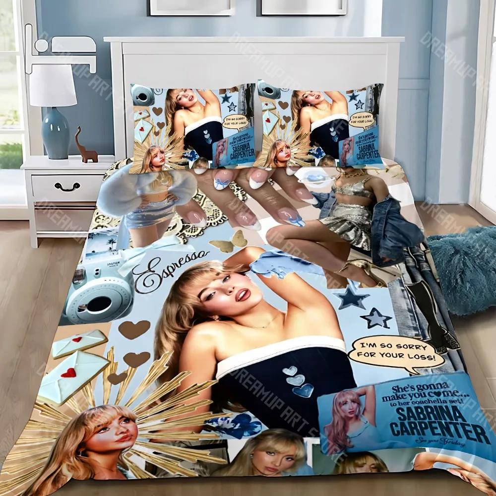 Singer Duvet Pillowcase Bedding Set Boy C-Carpenter Girl Bedroom Decoration Children Gift S-Sabrina Single Double Large Size - A