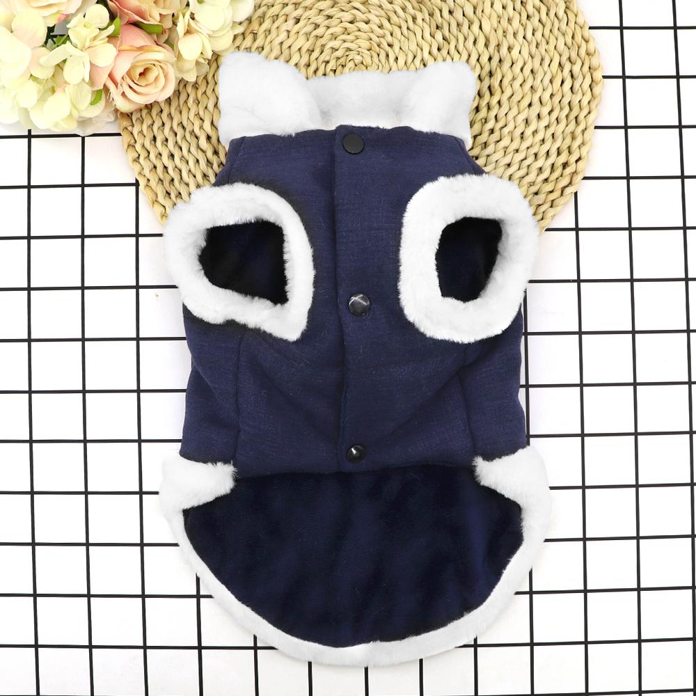 

Winter Dog Pet Coat Warm Dog Cat Clothes Vest Jacket for Small Dogs Windproof Pet Puppy Clothing for Chihuahua Yorkie S темно-синього кольору