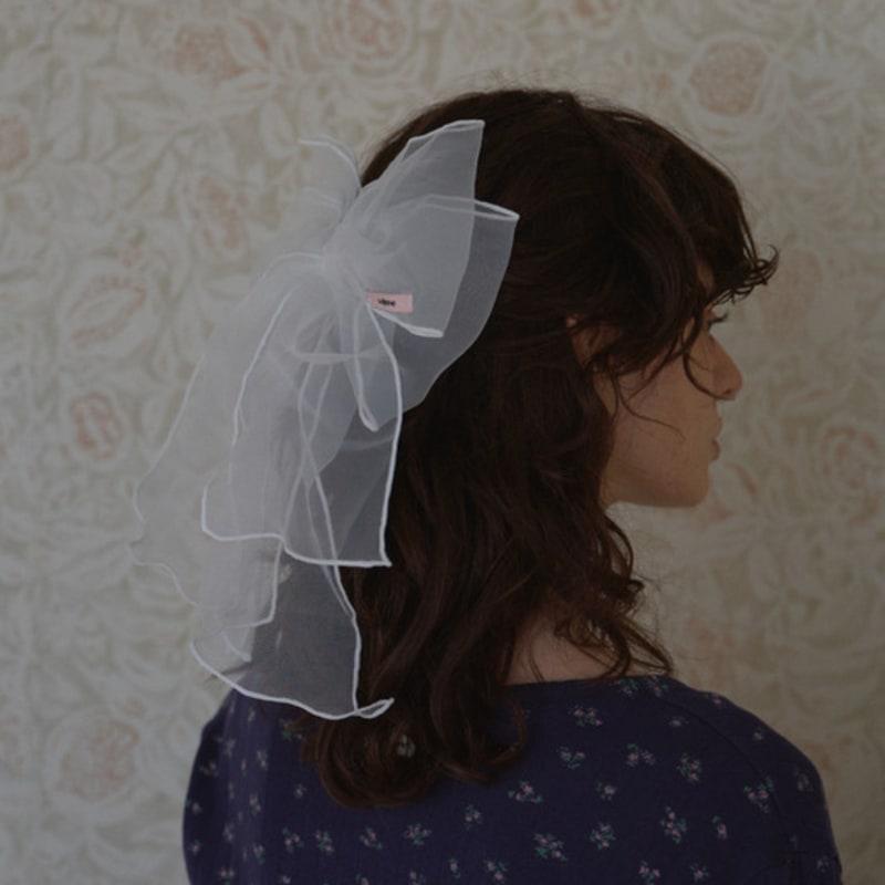 leterie LACE BIG RIBBON HAIRPIN_WHITE