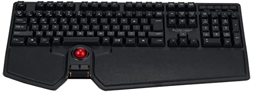 Elecom USB Wireless Trackball Keyboard (Receiver Included), Premium Membrane, Key Assignments, Wrist Rest, Black, TK-TB01DMBK