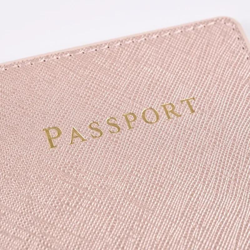 New Solid Color PU Leather Passport Cover with Multi-functional Card Case